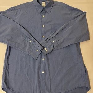 100%Cotton J. Crew Navy Checkered Dress Shirt